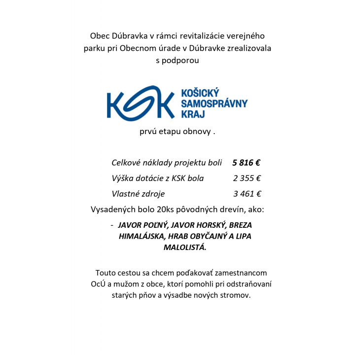 Brigáda pri výsadbe stromov pri OcÚ Dúbravka