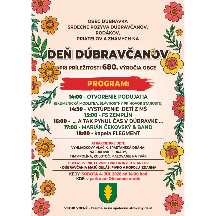 Deň DÚBRAVČANOV 