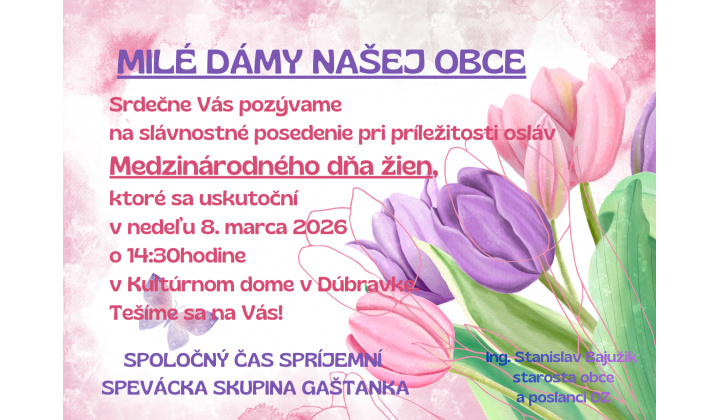 Pozvánka na oslavu MDŽ