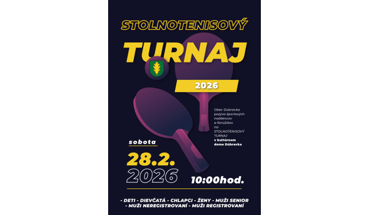 Pozvánka na stolnotenisový turnaj