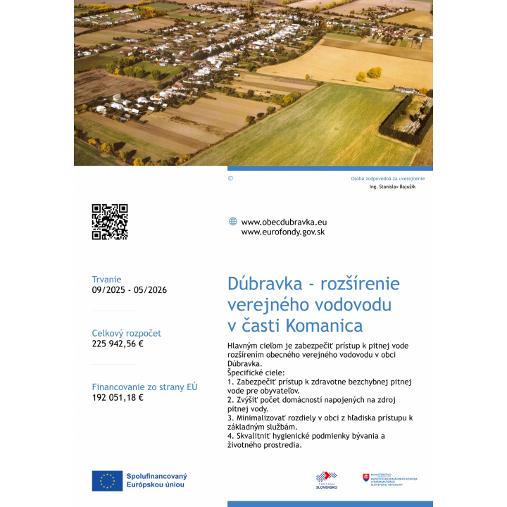 Rozšírenie vodovodu v časti Komanica