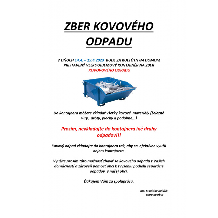 Zber kovového odpadu